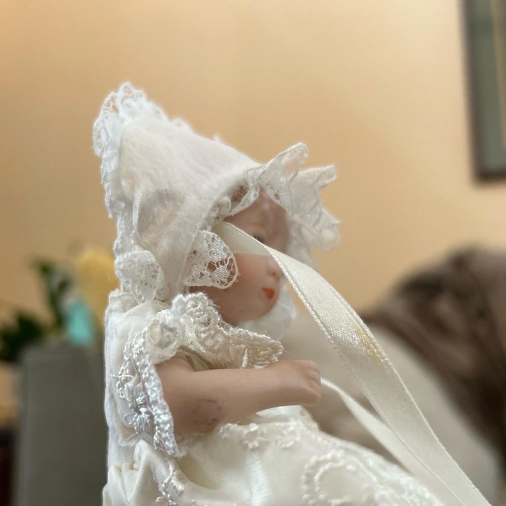 Vintage Baby Doll in Lace Gown | Classic Heirloom Style Keepsake - Picture 6 of 9